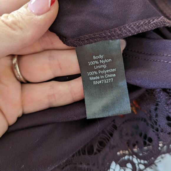 Apt 9 Purple Eyelash Lace Off the Shoulder Blouse XS - Picture 6 of 6